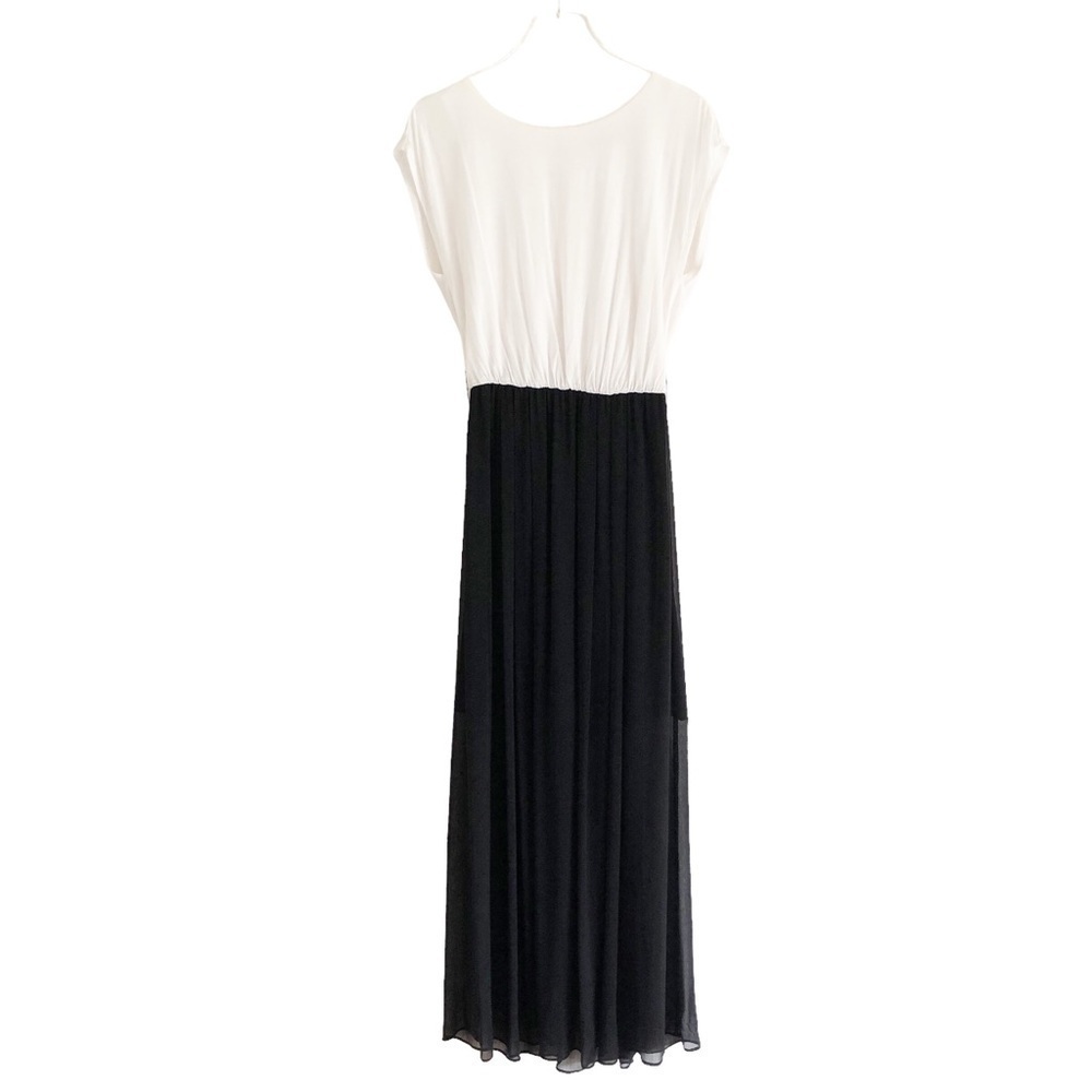 Alice & Olivia Black White Short Sleeve Maxi Dress Small - Picture 4 of 16